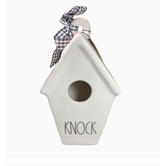 👀50% OFF - NWT‼️ Rae Dunn Ceramic "Knock" birdhouse - Picture 3 of 14